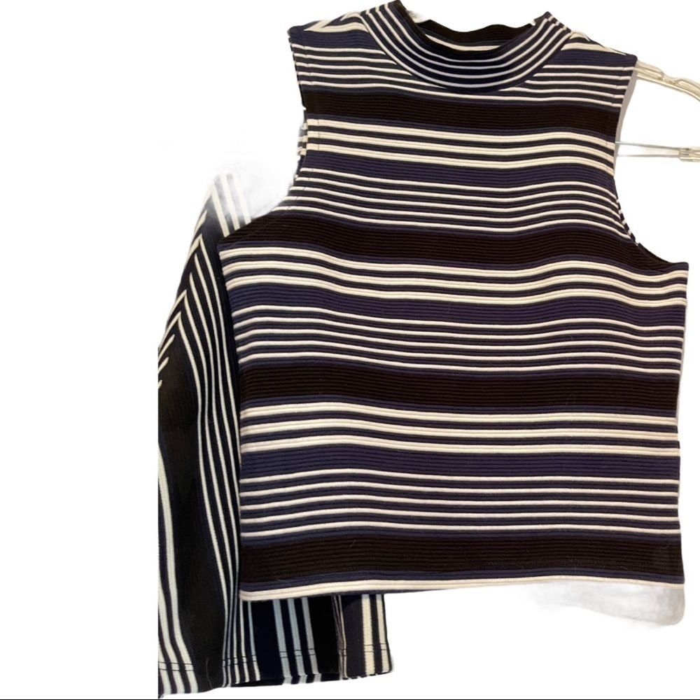 H&M 2 piece outfit. Shirt and skirt navy blue and white - Picture 13 of 16